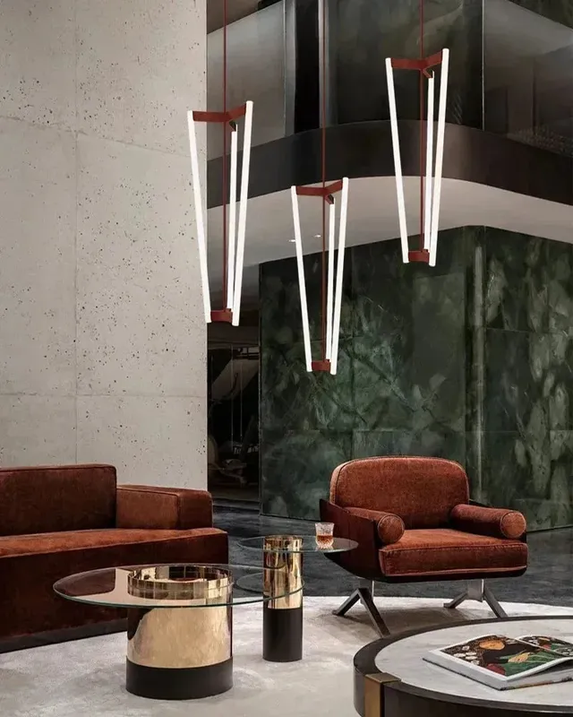 LightsStory Linear Pendant Light - Statement Matte Red Small Design — LightsStory LED Linear Lights  