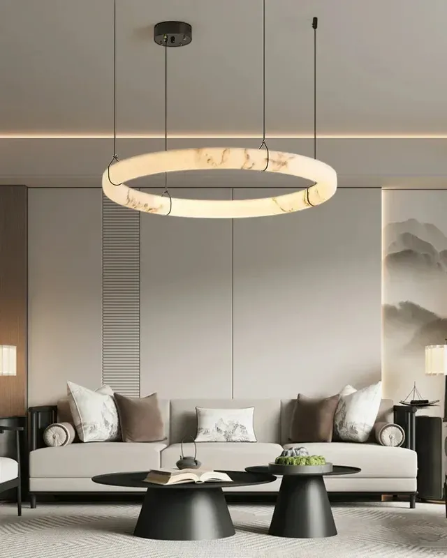 LightsStory Signature Alabaster Round Pendant Light - Elevated White — LightsStory LED Pendant Lights  