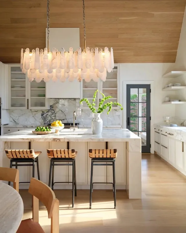 LightsStory Alabaster Rectangular Chandelier - Lux Gold - Tiered — LightsStory LED Pendant Lights  
