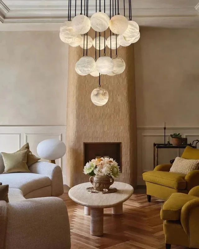 LightsStory Ethereal Alabaster Cluster Pendant Light - Statement Round — LightsStory LED Pendant Lights  