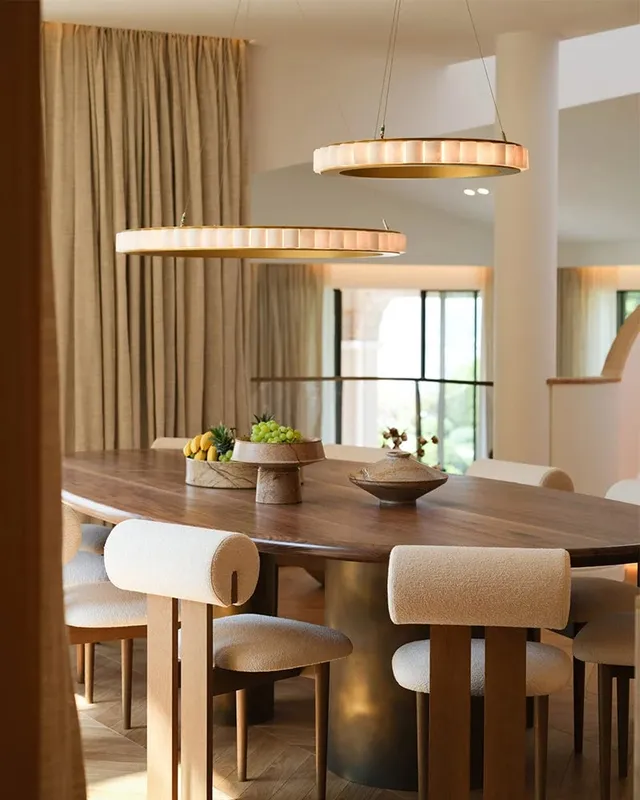 LightsStory Alabaster Round Pendant Light - Lux Dual-Tier Statement — LightsStory LED Pendant Lights  