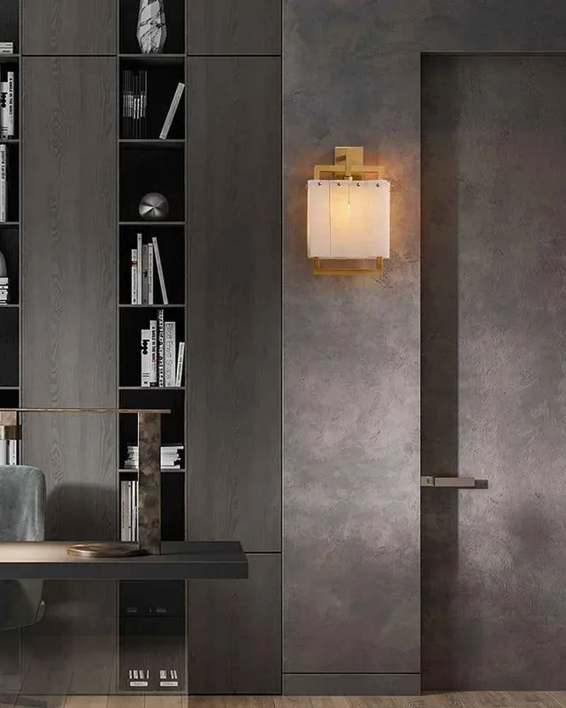 LightsStory Square Alabaster Wall Sconce - Elevated Natural Stone — LightsStory LED Wall Lights  
