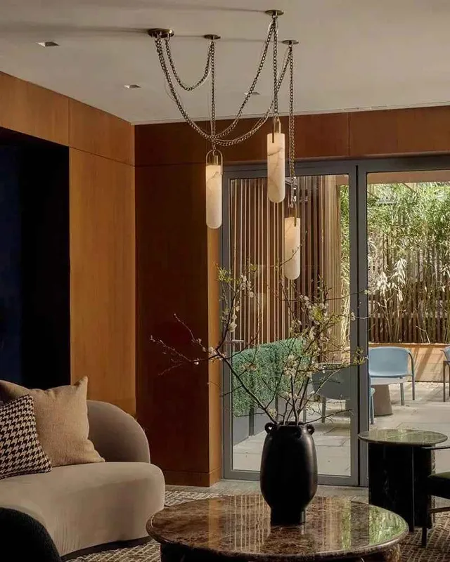 LightsStory Alabaster Linear Pendant Light - Statement Natural Stone — LightsStory LED Linear Lights  