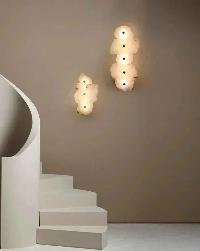 LightsStory Geometric Wall Sconce - Serene White Marble & Gold — LightsStory LED Wall Lights  