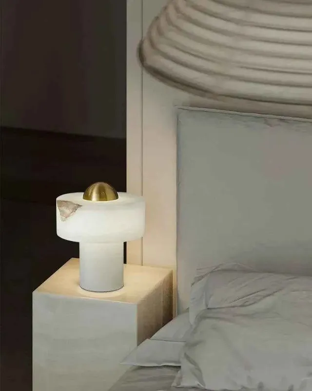 LightsStory Crafted Alabaster Round Table Lamp - Serene White — LightsStory LED General Lighting  