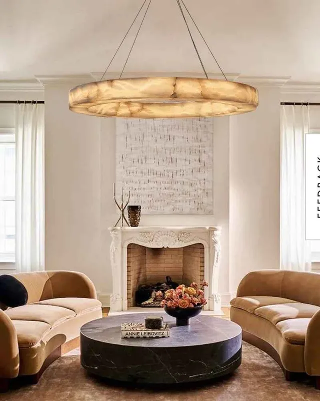 Belleval Alabaster Statement Chandelier - Serene White - Multi-Tier — LightsStory LED Pendant Lights  