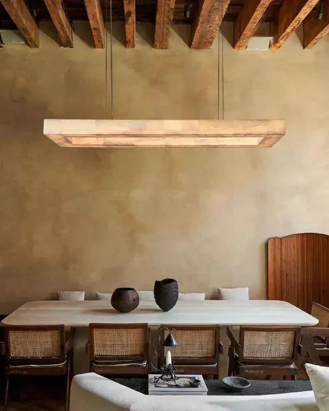 Belleval Marble Statement Chandelier - Rectangular Tiered Design — LightsStory LED Linear Lights  