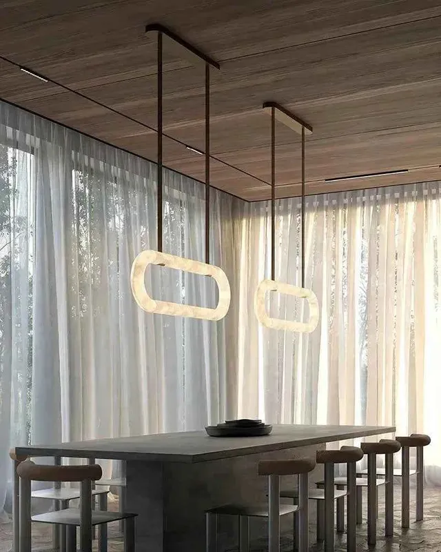 LightsStory Alabaster Oval Pendant Light - Artisanal Statement White — LightsStory LED Linear Lights  