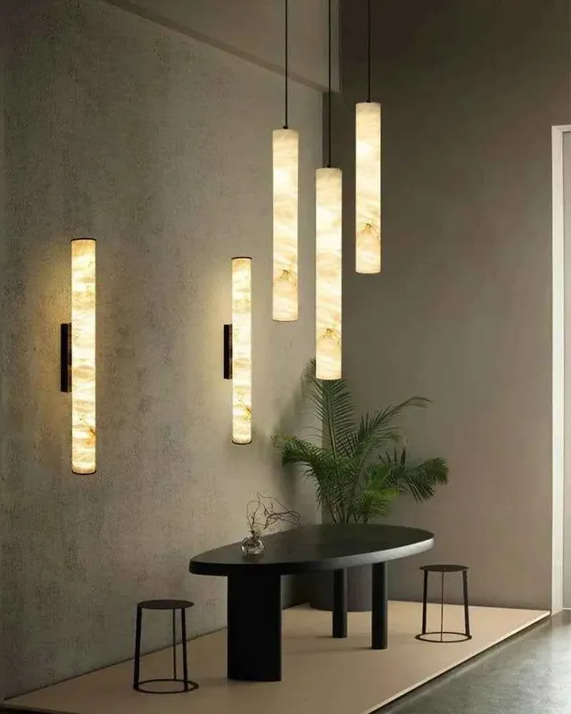LightsStory Alabaster Linear Pendant Light - Timeless Natural Stone — LightsStory LED Linear Lights  