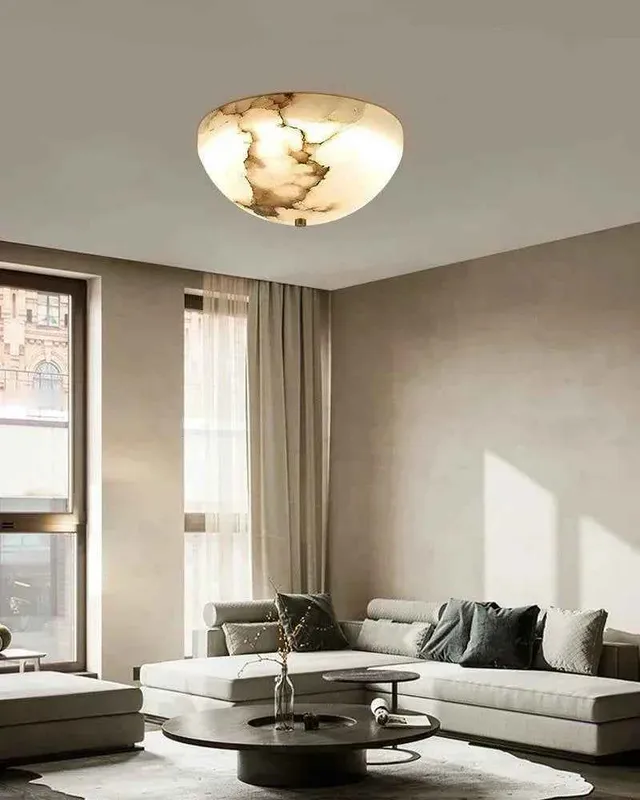 LightsStory Serene Alabaster Round Flush Mount Ceiling Light - White — LightsStory LED Ceiling Lights  