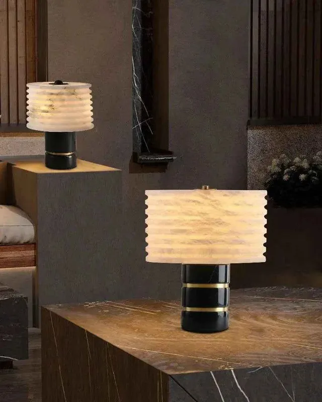 LightsStory Alabaster Dome Table Lamp - Artisanal Hand-Carved Stone — LightsStory LED General Lighting  