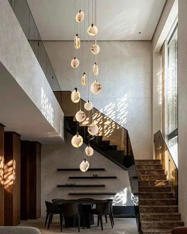 LightsStory Alabaster Cluster Pendant Light - Statement Antique Brass — LightsStory LED Pendant Lights  