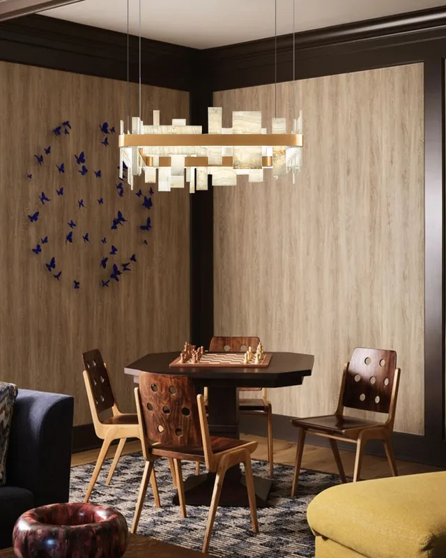 LightsStory Alabaster Rectangle Chandelier - Lux Gold - Statement — LightsStory LED Linear Lights  
