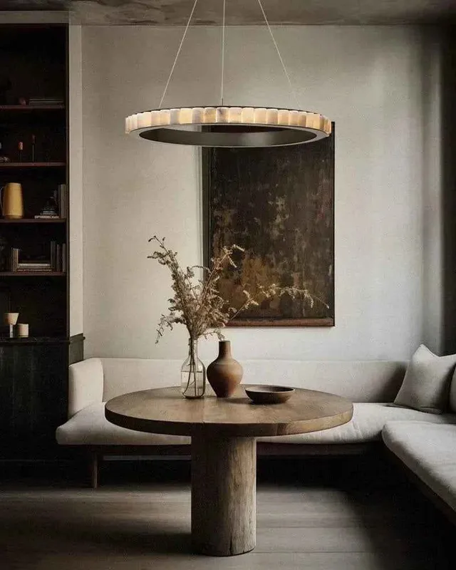 LightsStory Alabaster Statement Pendant Light - Round Multi-Tier — LightsStory LED Pendant Lights  