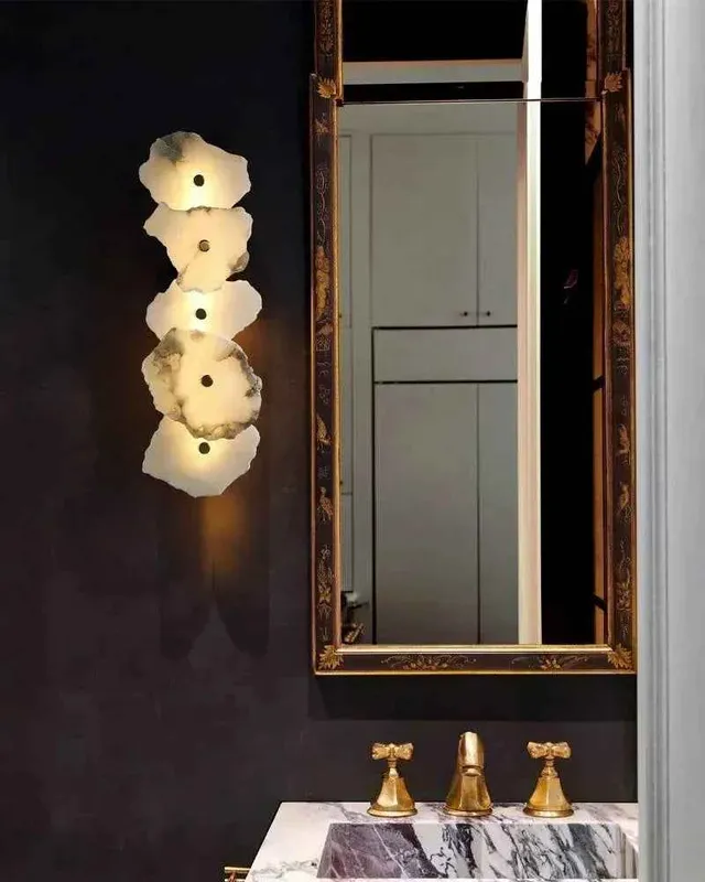 LightsStory Heritage Alabaster Round Wall Sconce - Statement Brass — LightsStory LED Wall Lights  