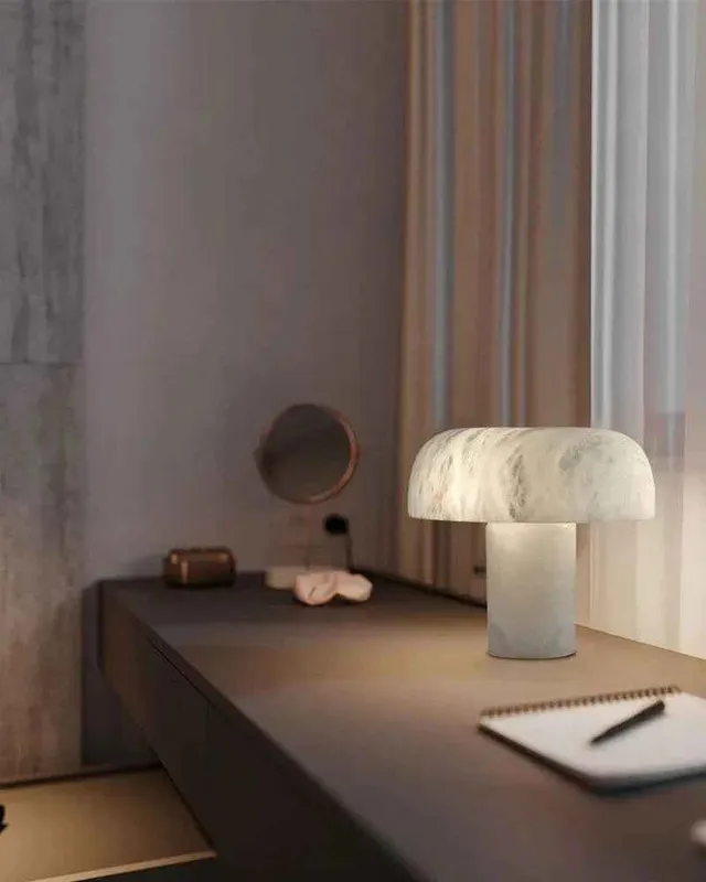 LightsStory Ethereal Alabaster Table Lamp - Round Artisanal Stone — LightsStory LED General Lighting  