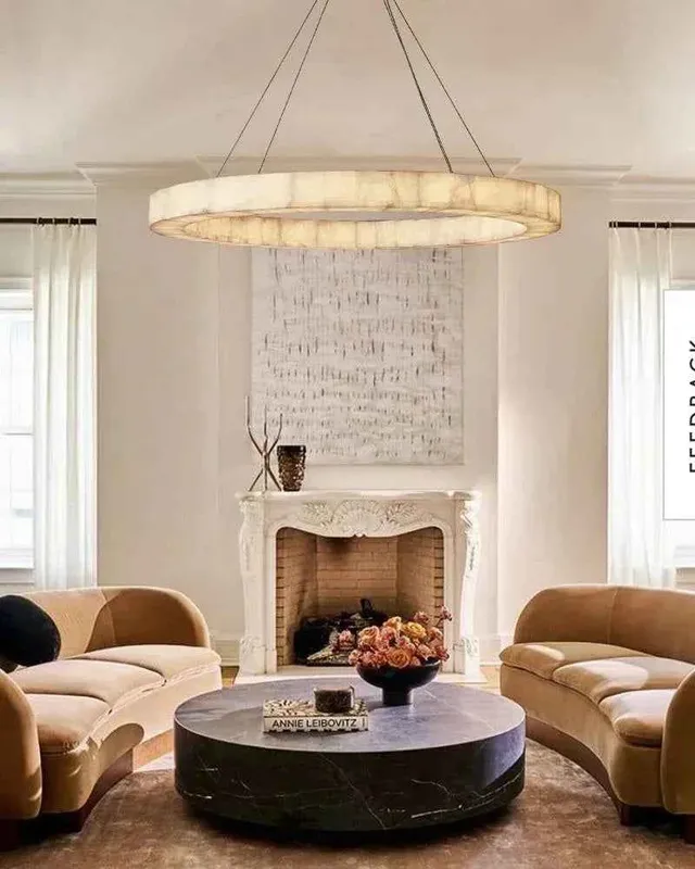 LightsStory Geometric Chandelier - Serene White Marble Multi-Tier — LightsStory LED Pendant Lights  