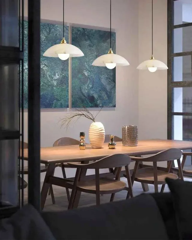 LightsStory Serene Alabaster Dome Pendant Light - Small White Bowl — LightsStory LED Pendant Lights  
