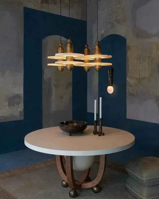 LightsStory Alabaster Round Pendant Light - Heritage Brass - Small — LightsStory LED Pendant Lights  