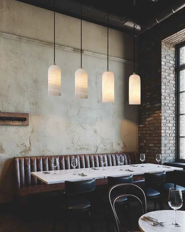 LightsStory Alabaster Round Pendant Light - Statement Natural Stone — LightsStory LED Pendant Lights  