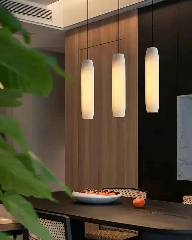 LightsStory Serene Marble Cluster Pendant Light - Linear Flute White — LightsStory LED Linear Lights  