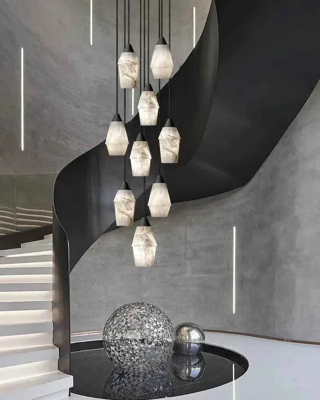LightsStory Ethereal Marble Round Pendant Light - Artisanal Black — LightsStory LED Pendant Lights  