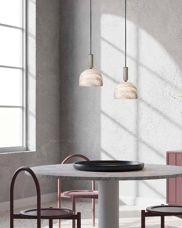 LightsStory Round Pendant Light - Bespoke Spanish Marble - Small — LightsStory LED Pendant Lights  