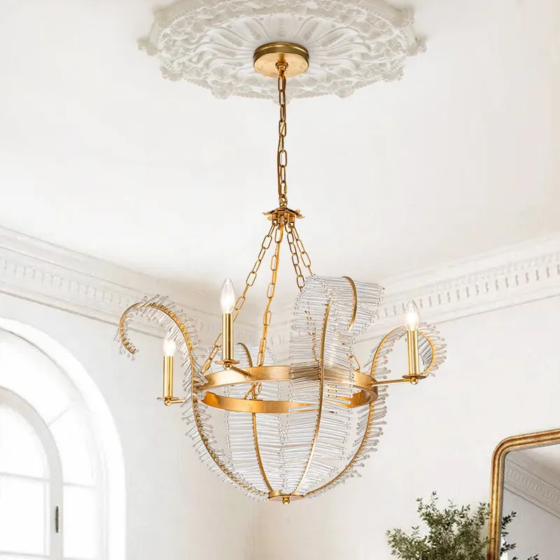 (OpenBox) Chic Antique Crystal Floral Chandelier — LightFixturesUSA LED Pendant Lights 40.0W 