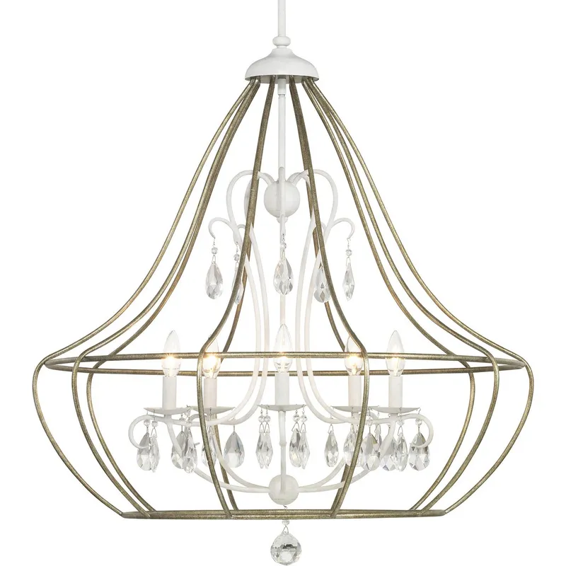Fleurette Collection Five-Light Chandelier — Progress Lighting LED Landscape Lights  