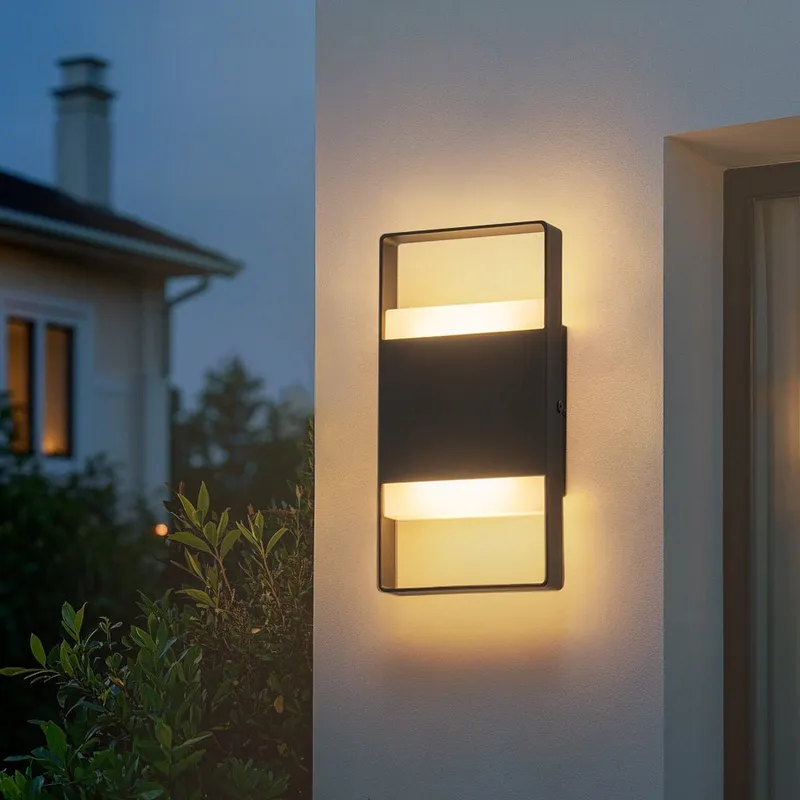 IP54 Minimalist Rectangle Dimmable LED Outdoor Wall Light — LightFixturesUSA LED Wall Lights 10.0W 3000K