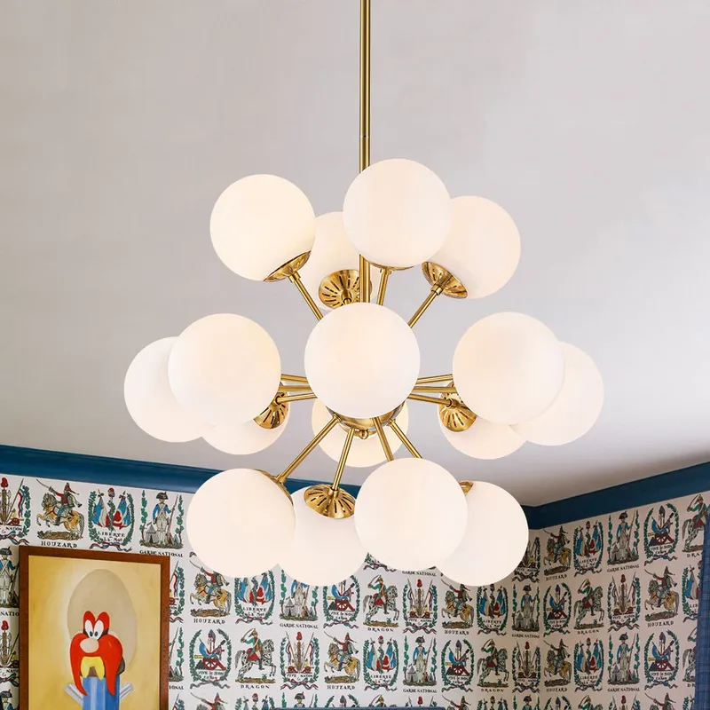 Bloom Frosted Glass Bubble Sphere Sputnik Chandelier — LightFixturesUSA LED Pendant Lights 40.0W 