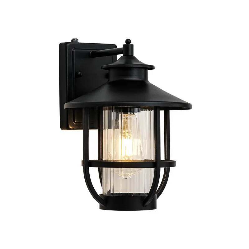 IP23 Black 1-Light Manor Wire Cage Outdoor Wall Sconce — LightFixturesUSA LED Wall Lights 60.0W 