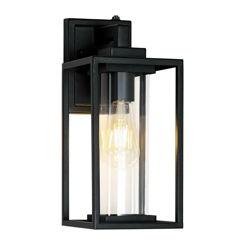 IP23 Black Rectangular Outdoor Lantern Wall Sconce — LightFixturesUSA LED Wall Lights 60.0W 