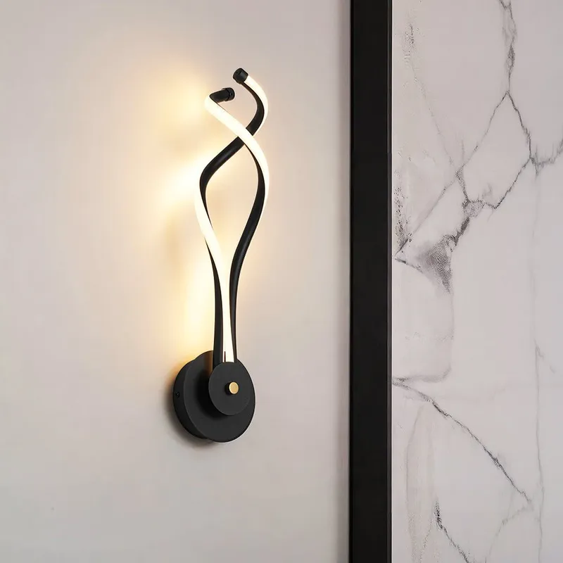 Minimalist 2-Light Twist Ribbon Dimmable LED Wall Sconce — LightFixturesUSA LED Wall Lights 15.0W 3000K