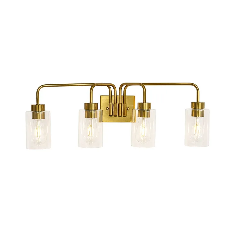 4-Light Adjustable Glass Cylinder Vanity Wall Lamp — LightFixturesUSA LED Wall Lights 60.0W 