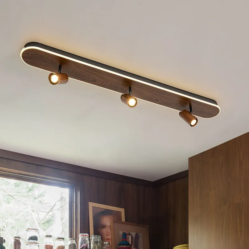 Wood Oval LED Adjustable Spotlight Ceiling Track Light — LightFixturesUSA LED Ceiling Lights 28.0W 3000K