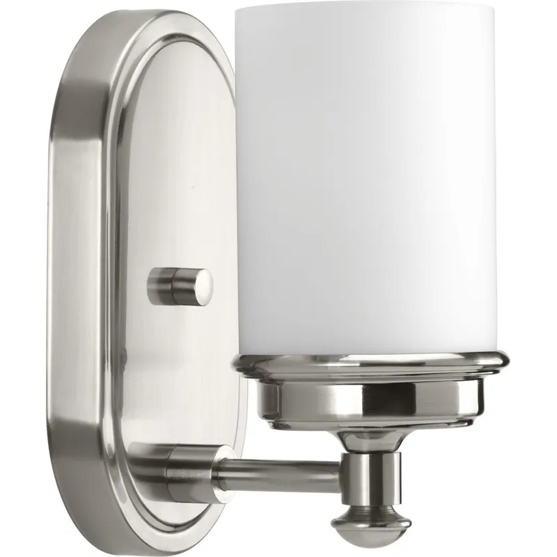Glide Collection One-Light Etched Opal Glass Bath Vanity Light — Progress Lighting LED Wall Lights  