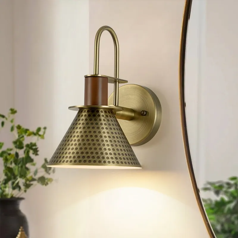 Modern 1-Light Hammered Iron Conical Wall Sconce — LightFixturesUSA LED Wall Lights 60.0W 