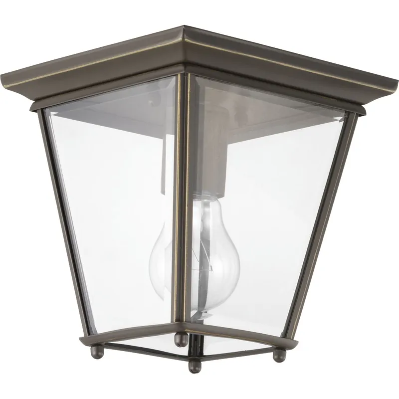 Burlington Collection One-Light 7" Outdoor Flush Mount — Progress Lighting LED Post Top Lights  