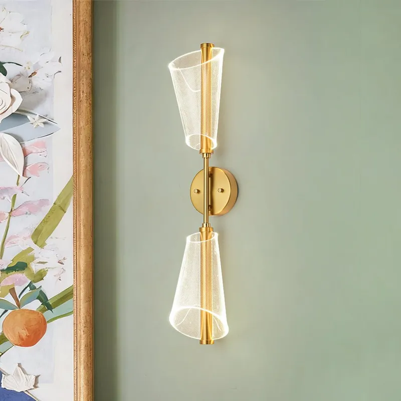 2-Light Dimmable LED Up Down Conical Vanity Wall Sconce — LightFixturesUSA LED Wall Lights 15.0W 3000K