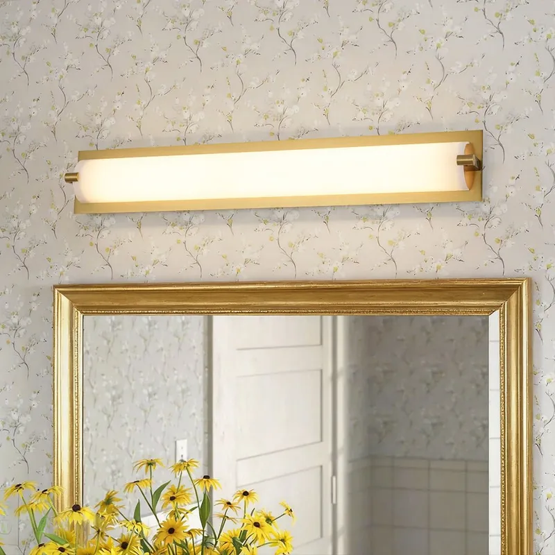 Dimmable LED Wide Linear Frosted Glass Tube Vanity Wall Lamp — LightFixturesUSA LED Linear Lights 25.0W 3000K