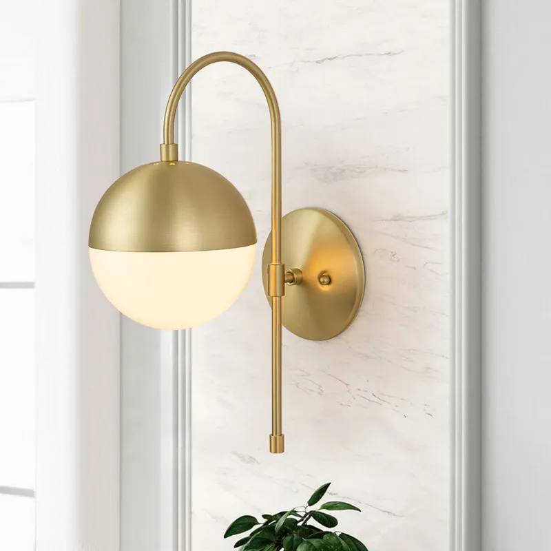 Goose Arm Globe Wall Sconce — LightFixturesUSA LED Wall Lights 25.0W 