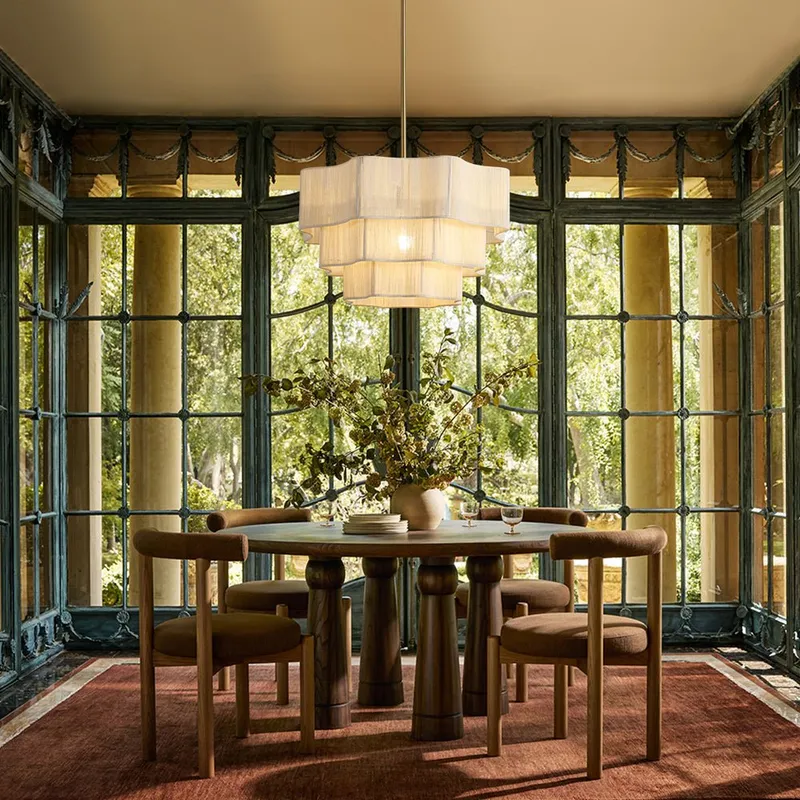 3-Tier Beige Woven Thread Round Cage Pendant Light — LightFixturesUSA LED Pendant Lights 60.0W 
