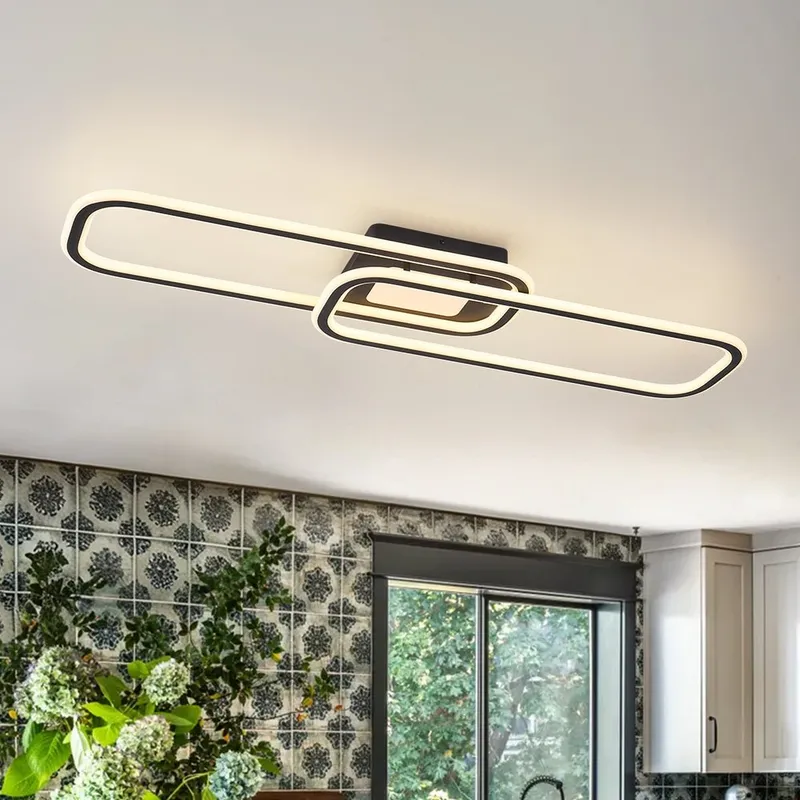Minimalist Linear Rectangular Ring Dimmable LED Ceiling Light — LightFixturesUSA LED Linear Lights 34.0W 3000K