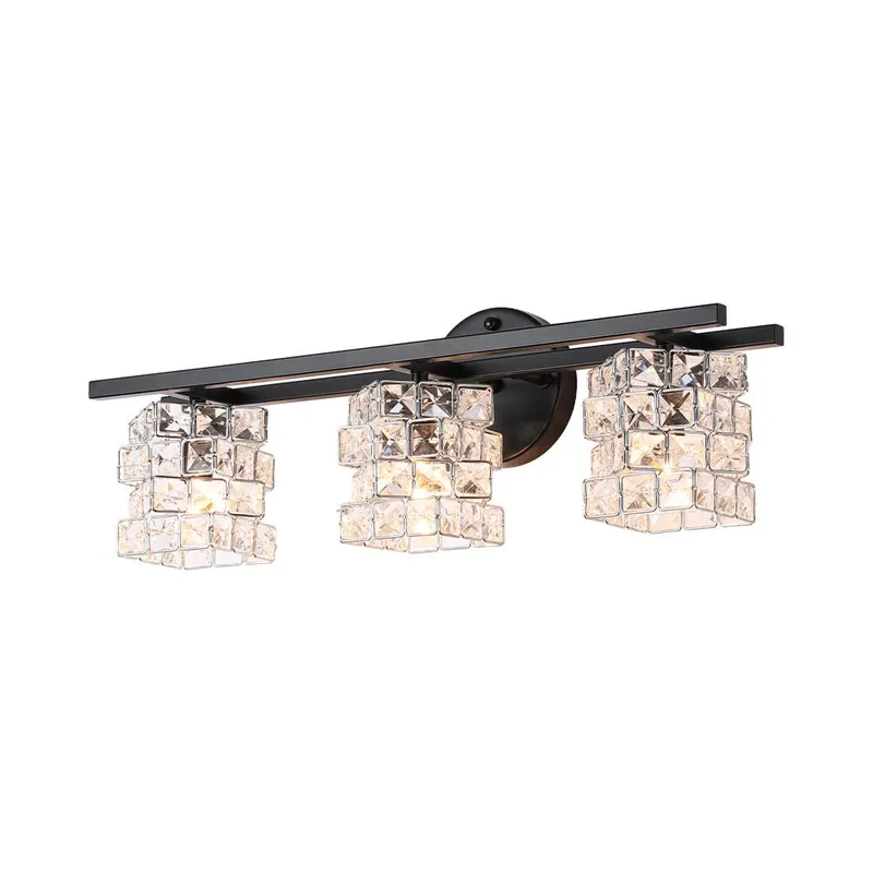Rubik Cube Style Faceted Crystal Shade Vanity Wall Sconce — LightFixturesUSA LED Wall Lights 5.0W 