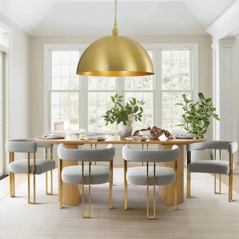 Oversized Vintage Luxe Brass Wide Iron Dome Pendant — LightFixturesUSA LED Pendant Lights 60.0W 