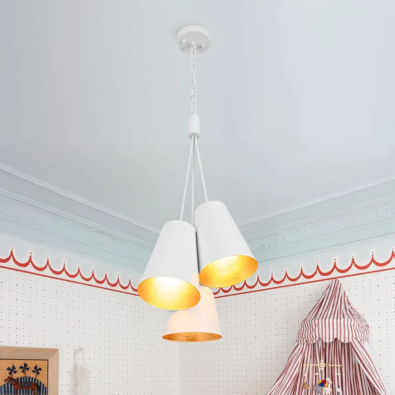 Modern 3-Light Cluster Metal Conical Shade Chandelier — LightFixturesUSA LED Pendant Lights 60.0W 
