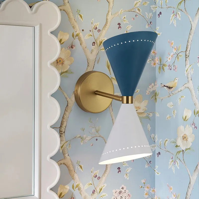 Art Deco 2-Light Up Down Dual Cone Wall Sconce — LightFixturesUSA LED Pendant Lights 60.0W 