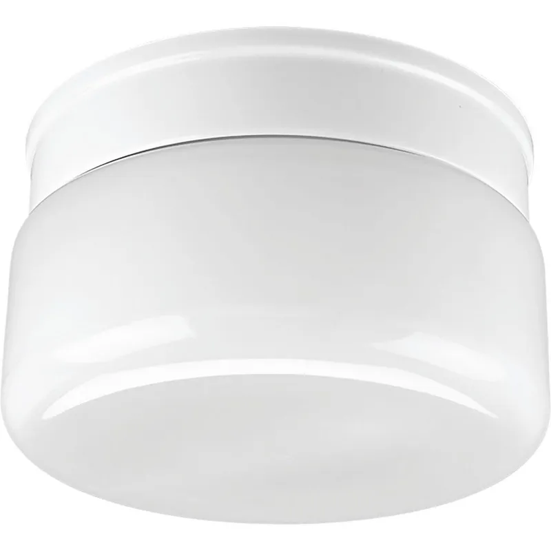Two-Light White Glass 8-3/4" Close-to-Ceiling — Progress Lighting LED Post Top Lights  