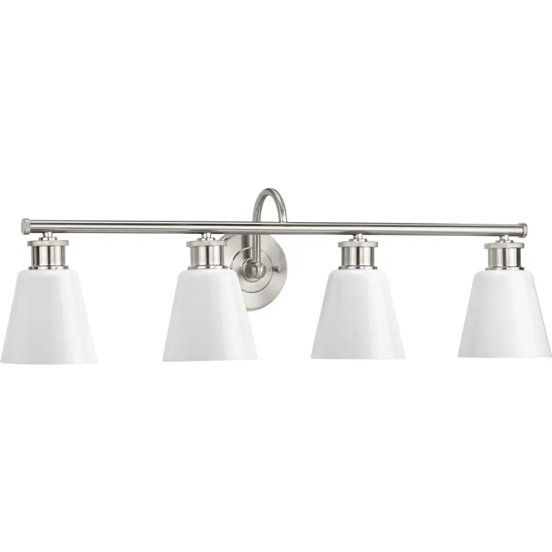 Ashford Collection Four-Light Opal Glass Bath Vanity Wall Light — Progress Lighting LED Wall Lights  